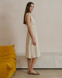 Vestido escote cruzado con lino Beatriz