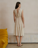 Vestido escote cruzado con lino Beatriz