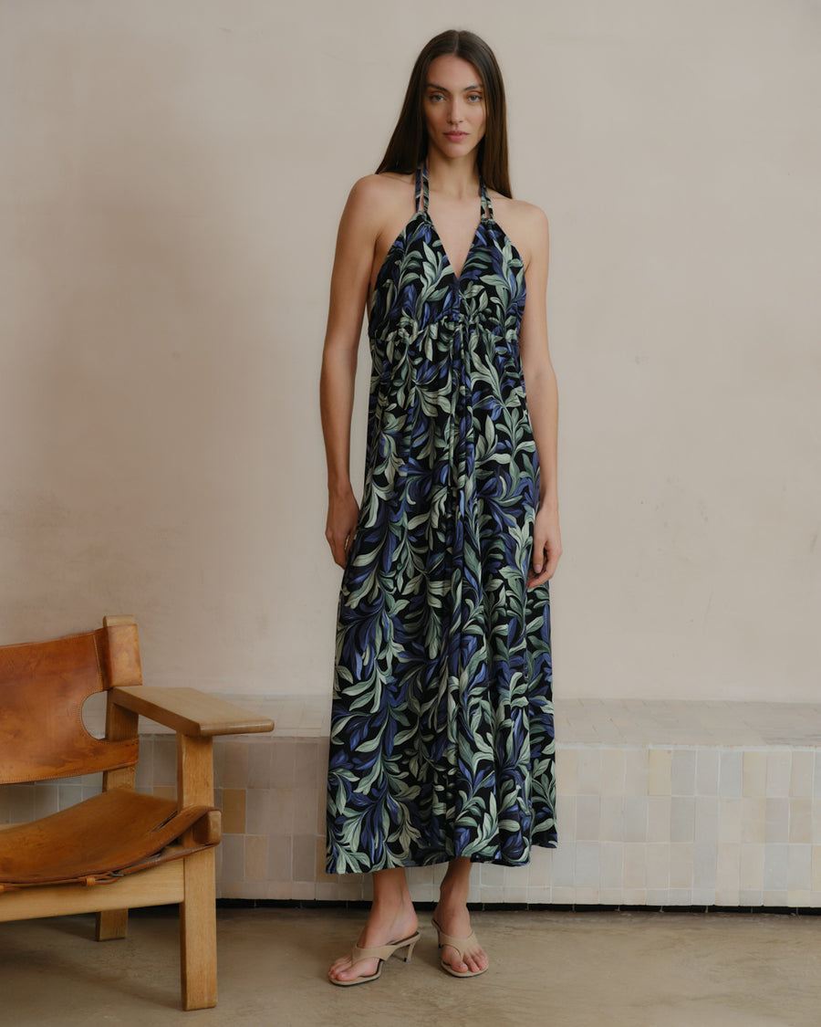 Maxi Vestido halter estampado Tula/le