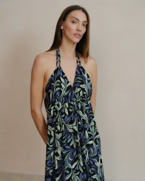 Maxi Vestido halter estampado Tula/le Hover