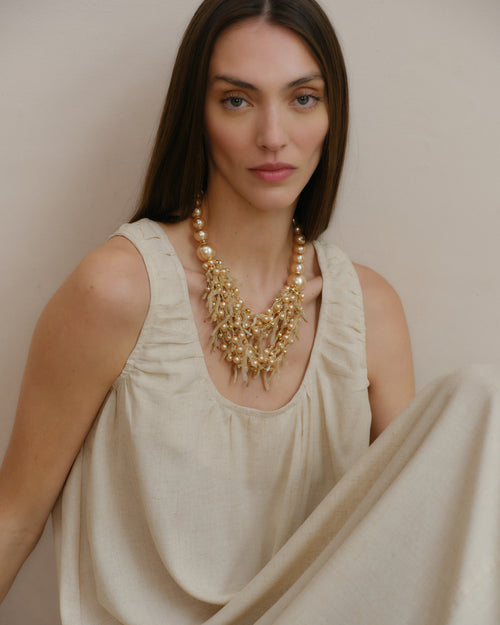 Vestido con lino Naomi Hover