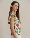 Blusa estampada con lino Candida