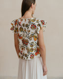Blusa estampada con lino Candida