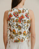 Top con lino estampado Rossy/le