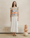 Blusa estampada con lino Candida