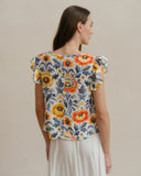 Blusa estampada con lino Candida