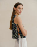 Top con lino estampado Rossy/le