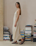 Maxi Vestido halter con lino Tula