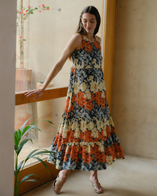 Maxi vestido fluido con lino Sunnen/le