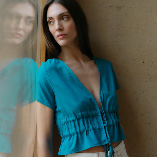 Blusa con cintas Sabrina