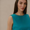 Blusa con lino Celeste
