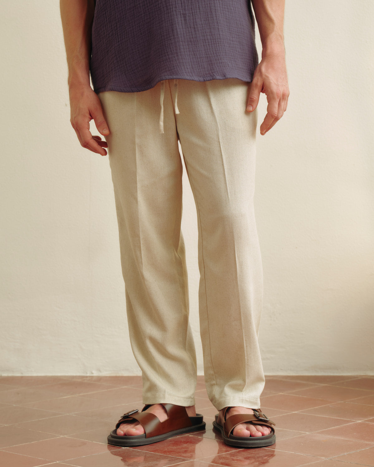 Pantalon con lino Marruecos