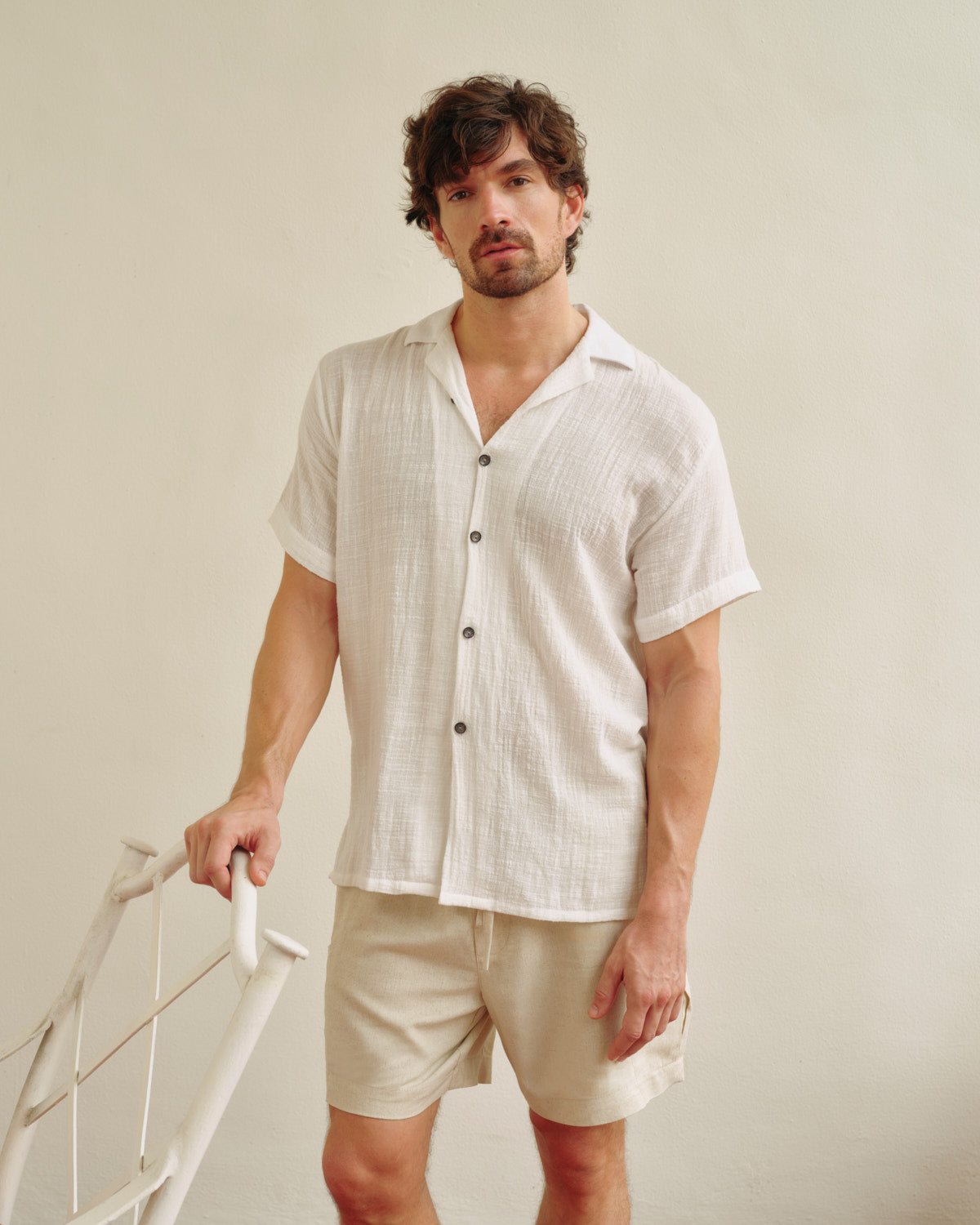 Camisa cuello sport de algodon Favio