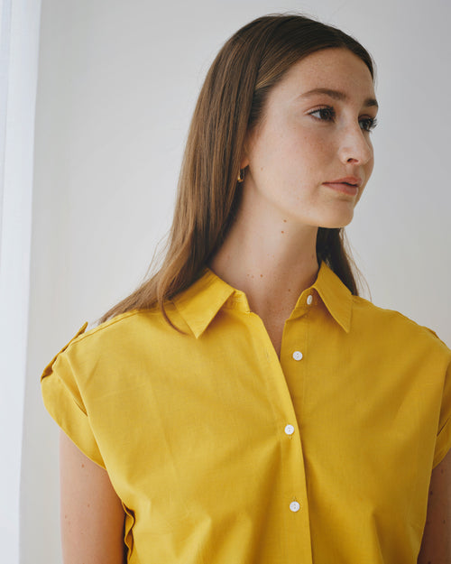 Blusa camisera con lino Galena Hover