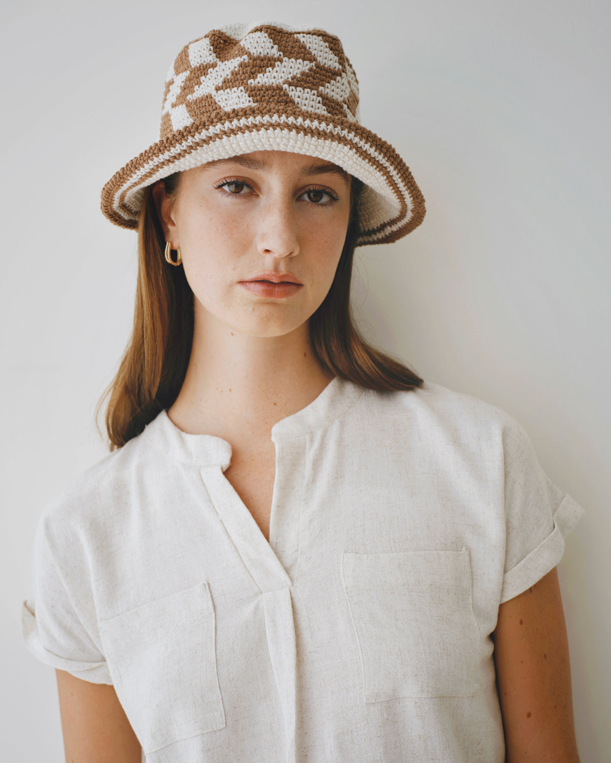 Blusa con lino con dos bolsas Alonsa