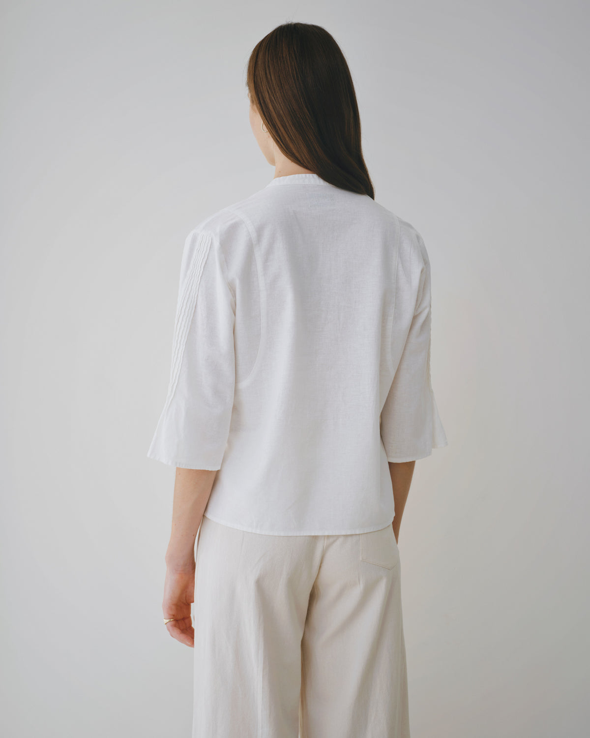 Blusa alforza con lino Domenica