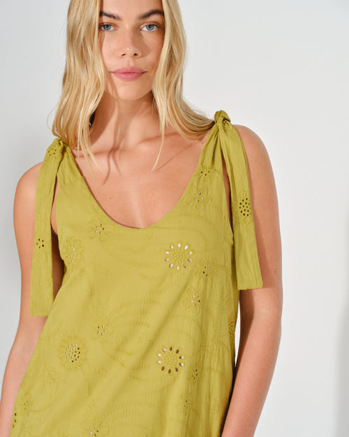 Vestido de tela bordada Tila Hover