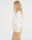 Blusa camisera manga larga acabados en crochet Bari