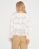 Blusa camisera manga larga acabados en crochet Bari