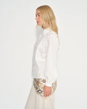 Blusa camisera manga larga con cuello crochet Parma