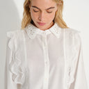 Blusa camisera manga larga con cuello crochet Parma