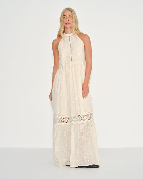 Vestido largo halter Vera Hover