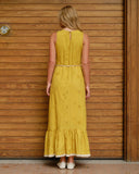 Vestido largo de tela bordada Megan