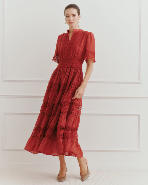 Vestido largo tela satinada Odessa Hover