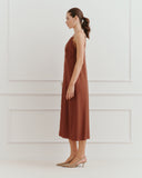 Vestido largo de tirantes con lino Clarissa