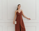 Vestido largo de tirantes con lino Clarissa