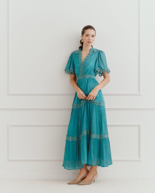 Maxi Vestido largo tela satinada Jade