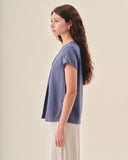 Blusa con lino mangas tulipan Turin