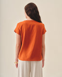 Blusa con lino mangas tulipan Turin