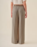 Pantalon con lino corte recto Abu dabi