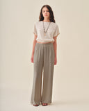 Pantalon con lino corte recto Abu dabi