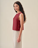Blusa sin mangas con lino Lirio/2