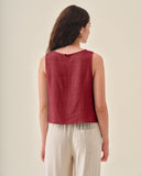 Blusa sin mangas con lino Lirio/2