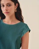 Blusa Cuello Redondo Con Lino Zully