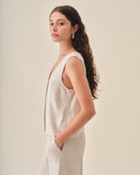 Blusa Clara sin mangas con Botones