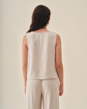 Blusa Clara sin mangas con Botones