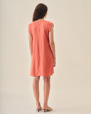 Vestido corto con lino manga tulipan Narcisa