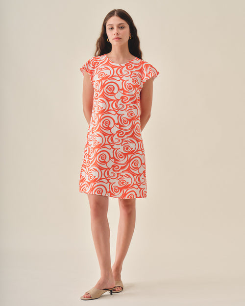 Vestido con lino estampado Shanik