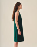 Vestido corto Leonor  con tres tablones en la orilla de bajos