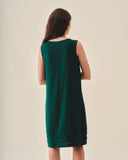 Vestido corto Leonor  con tres tablones en la orilla de bajos