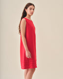 Vestido corto Leonor  con tres tablones en la orilla de bajos