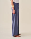 Pantalon con lino corte recto Sahara