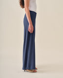 Pantalon con lino corte recto Sahara