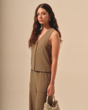 Blusa Clara sin mangas con Botones
