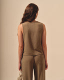 Blusa Clara sin mangas con Botones
