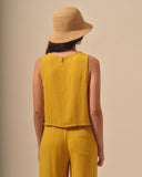Blusa sin mangas con lino Lirio/2